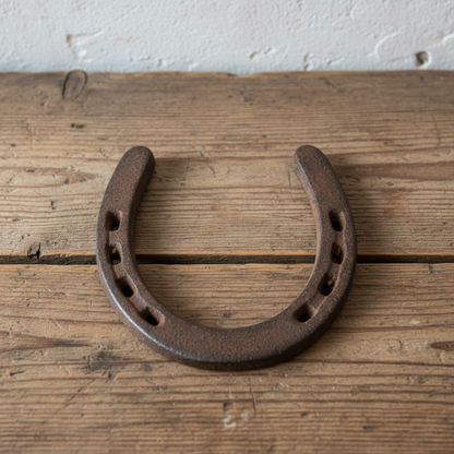 Horseshoe Wall Plaque, Cast Iron Western Good Luck Wall Decor, 4.5"