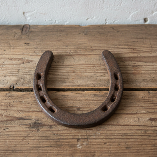 Horseshoe Wall Plaque, Cast Iron Western Good Luck Wall Decor, 4.5"