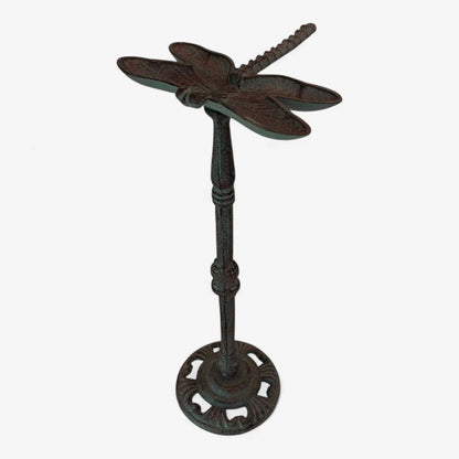 Dragonfly Bird Feeder, Cast Iron Pedestal for Patio or Garden