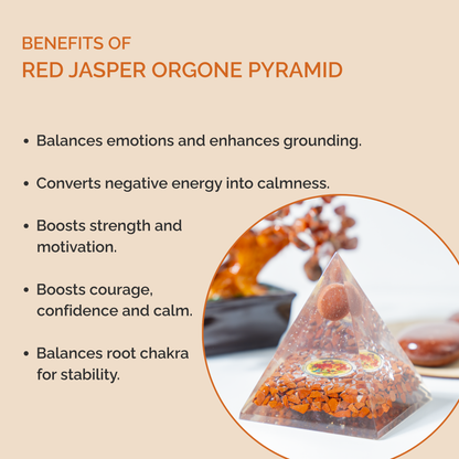 Orgone Pyramid | Red Jasper Pyramid | Crystal Energy Pyramid