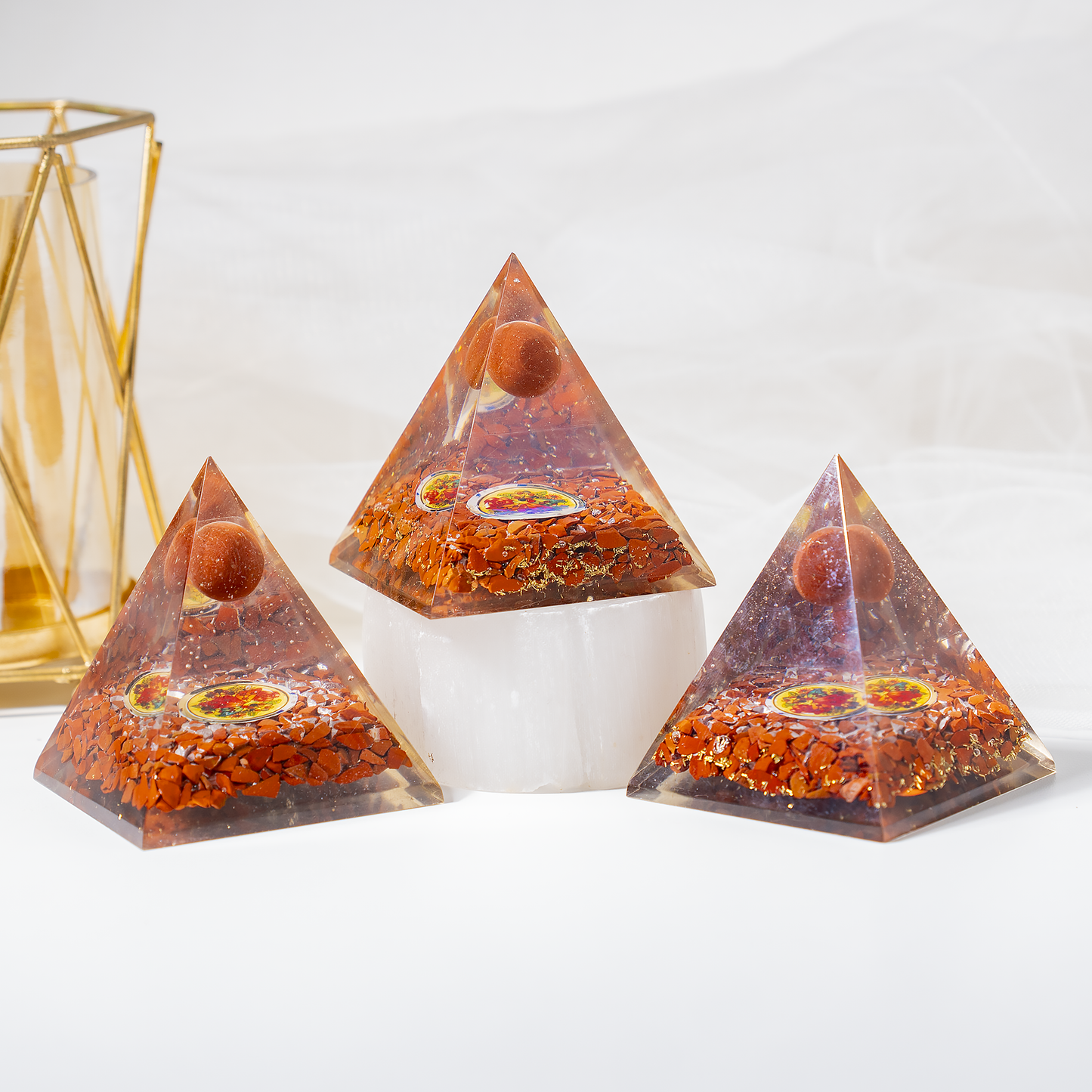 Orgone Pyramid | Red Jasper Pyramid | Crystal Energy Pyramid