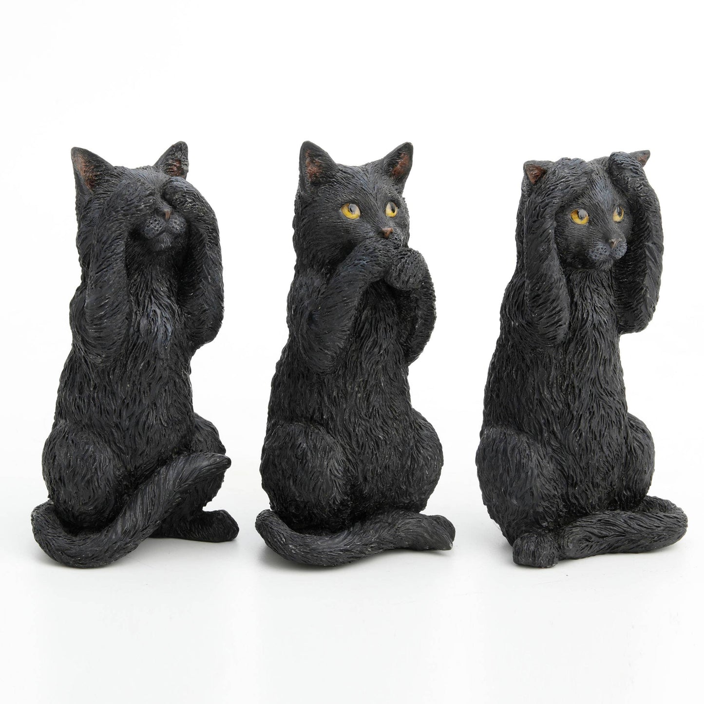 3 7/8 Inches Black Kittens 3 No Evils
