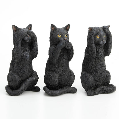 3 7/8 Inches Black Kittens 3 No Evils