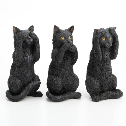 3 7/8 Inches Black Kittens 3 No Evils