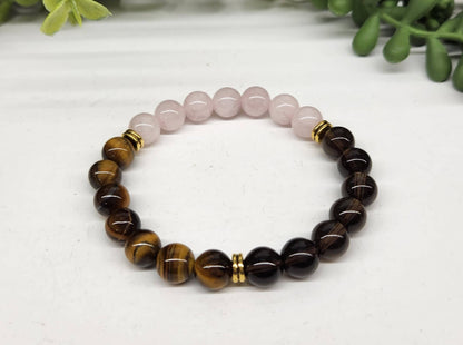 RELEASING THE PAST-Rose Quartz/Smoky Quartz/Yellow Tiger Eye