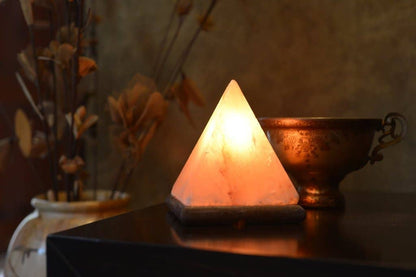 Pyramid Himalayan Salt Lamp (6–9 lb) W/ Bulb & Dimmer Cord