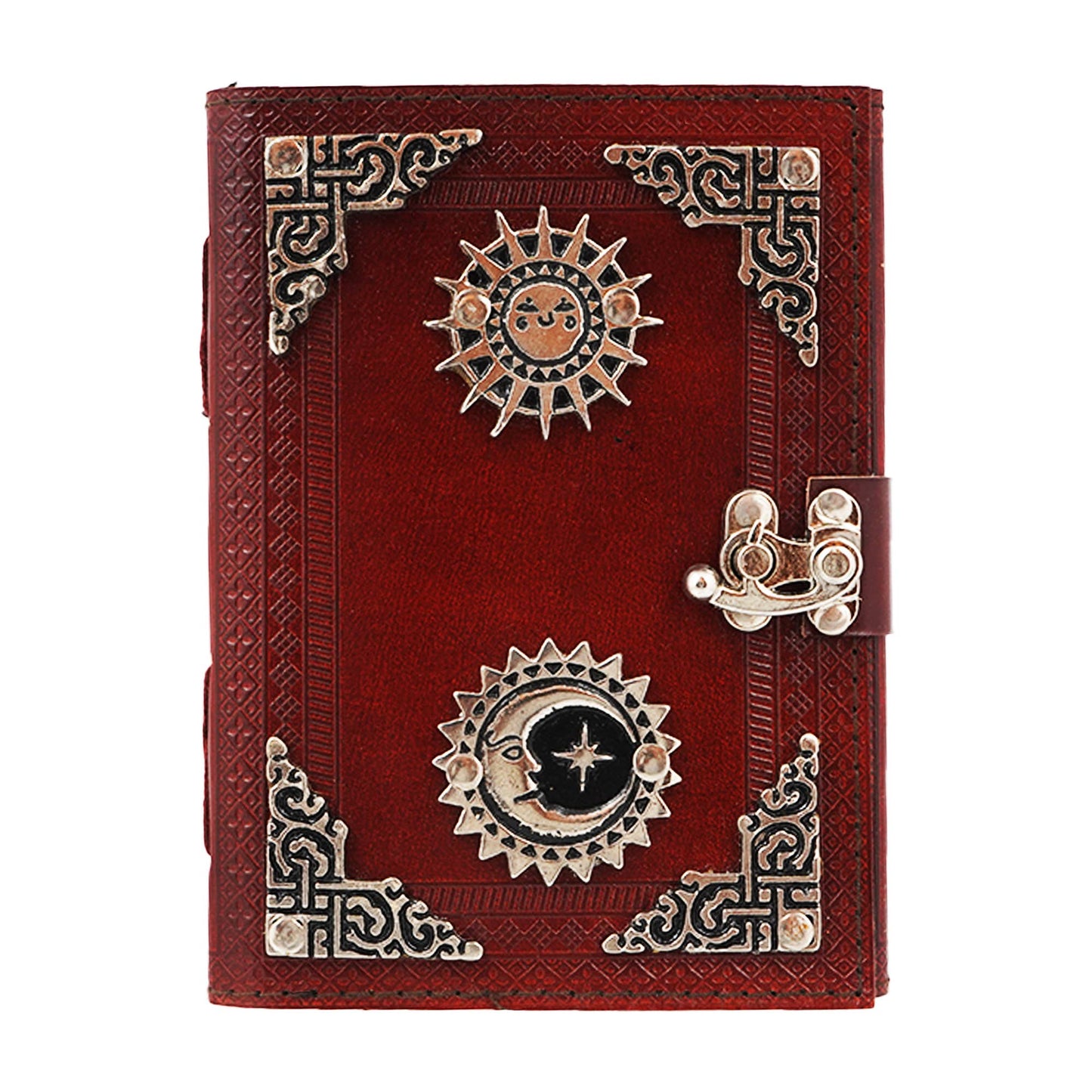 Sun and Moon Leather Embossed Journal