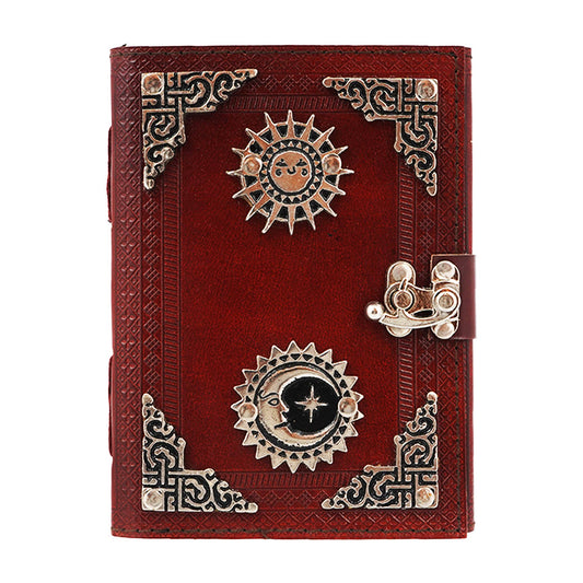 Sun and Moon Leather Embossed Journal