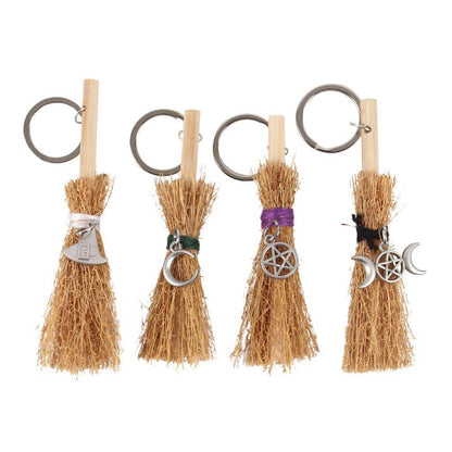 Lucky Broomstick 24PC Keyrings Halloween Decor