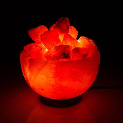 Fire Bowl Himalayan Salt Lamp (6–9 lb) W/ Bulb & Dimmer Cord