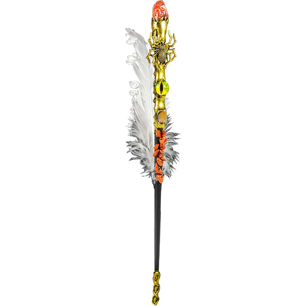 Magic Wand-Gold Stone Banded Agate Yellow Dragon Eye Spider