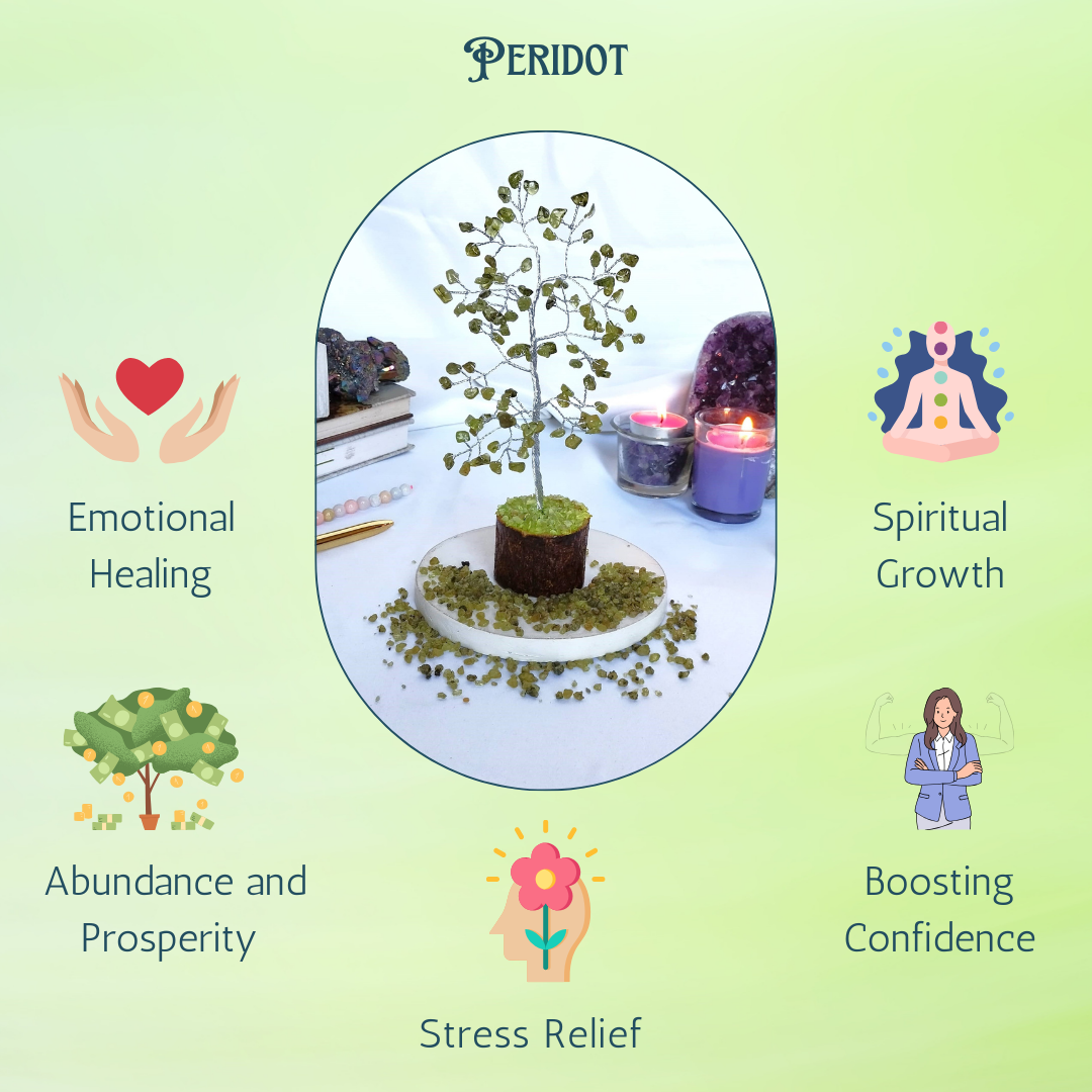 Gemstone Tree | Peridot | Crystal Tree Of Life