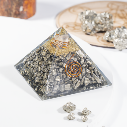 Orgone Pyramid | Pyrite | Healing Crystal | Gemstone Pyramid