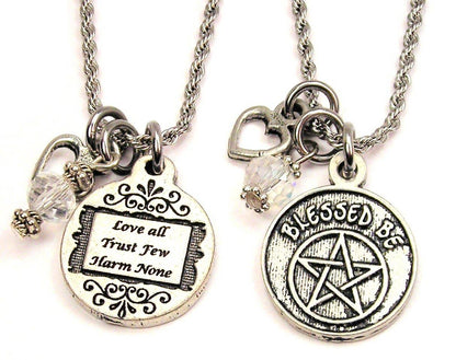 Wiccan Blessed Be Set Of 2 Rope Chain Necklaces Pagan Wicca