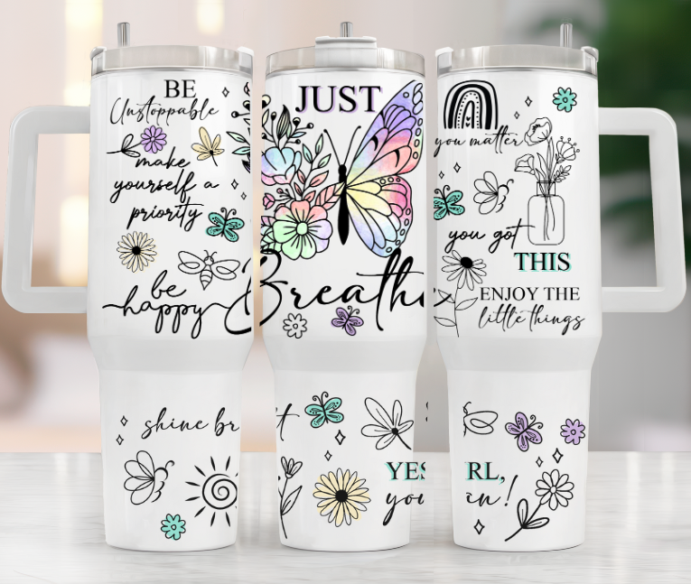 Just Breathe 40oz tumbler
