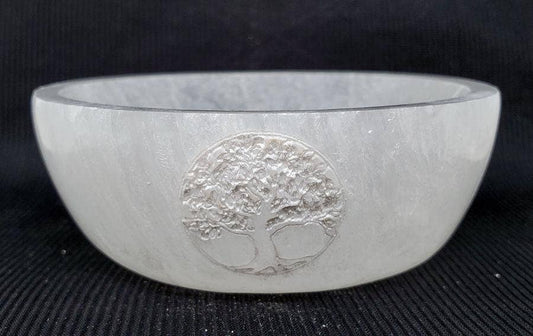 Tree Of Life- White Selenite Bowl 3.5"-4" Diameter