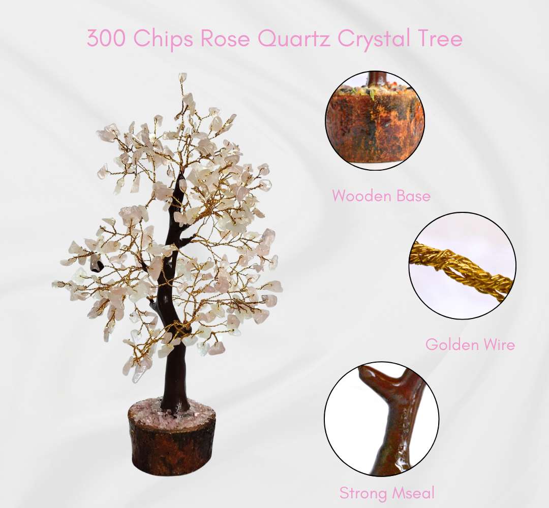 300 Chips Gemstone Tree | Rose Quartz | Feng Shui Tree