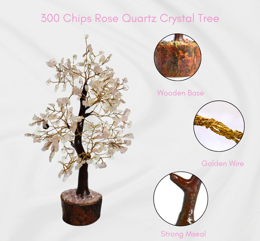 300 Chips Gemstone Tree | Rose Quartz | Feng Shui Tree