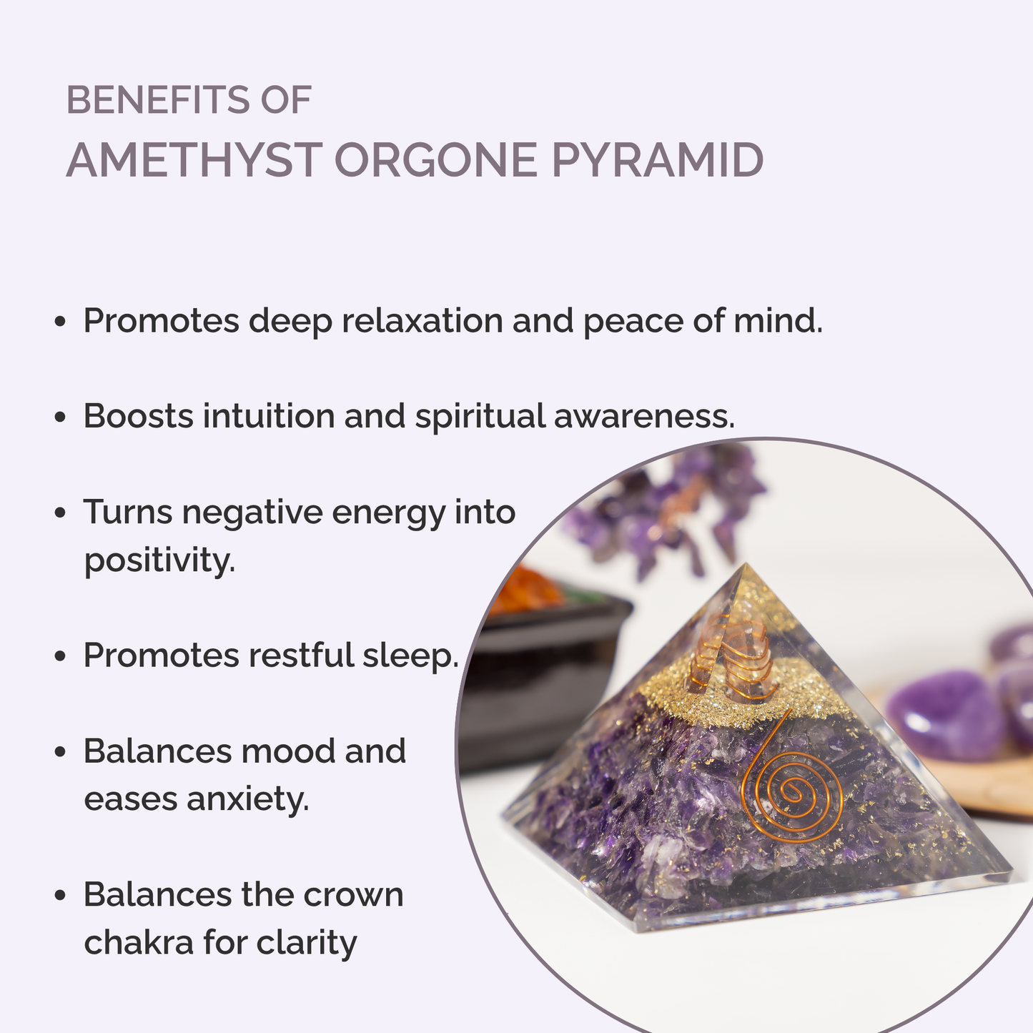 Orgone Pyramid | Amethyst with Crystal Point Orgone Pyramid