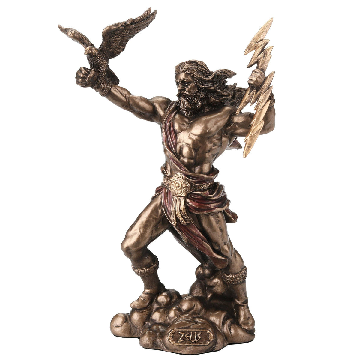 Zeus Greek God Of The Sky Holding Thunderbolt With Eagle