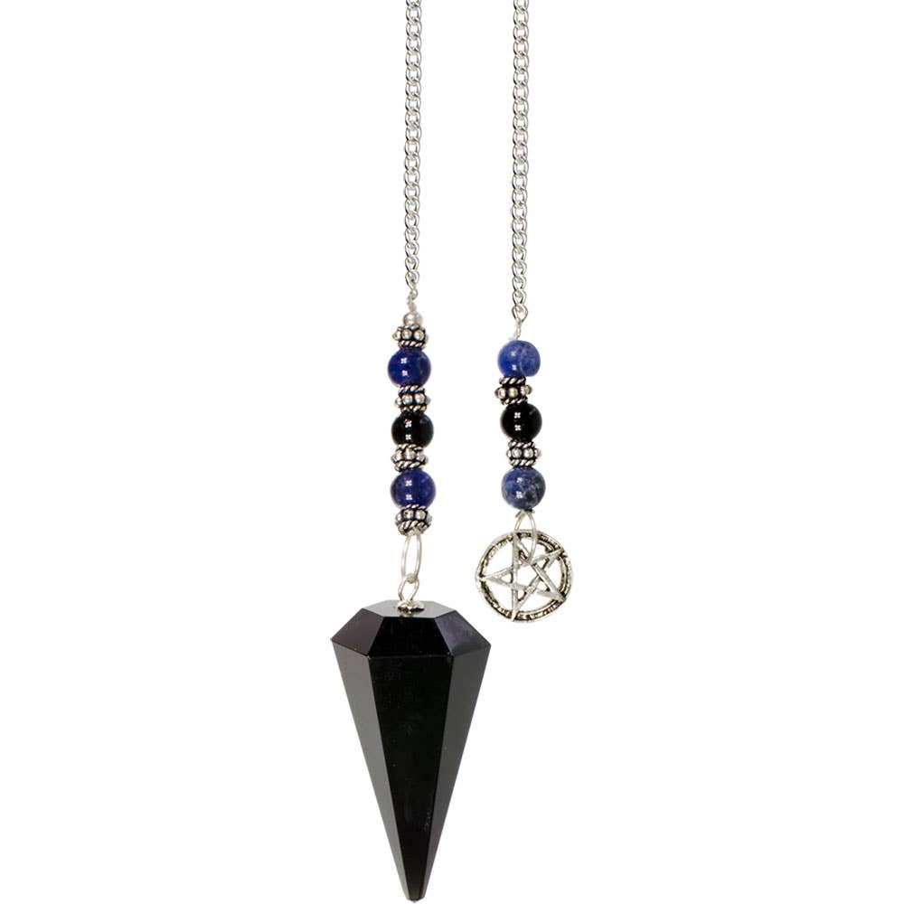 Hexagonal Pendulum Black Obsidian - Pentacle (Each)