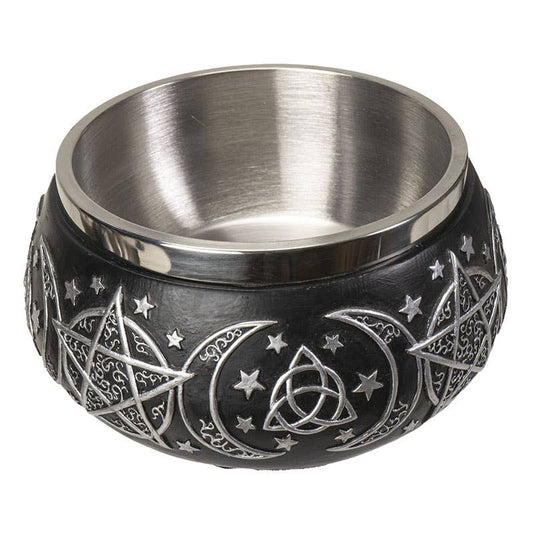 Triple Moon Resin Smudge Ritual Offering Bowl