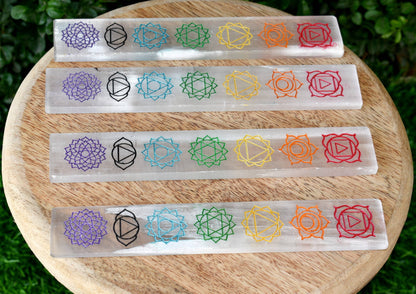 6inches Selenite Charging Plate, Seven Chakra Selenite Plate