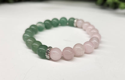 FERTILITY - Green Aventurine & Rose Quartz Bracelet 8mm