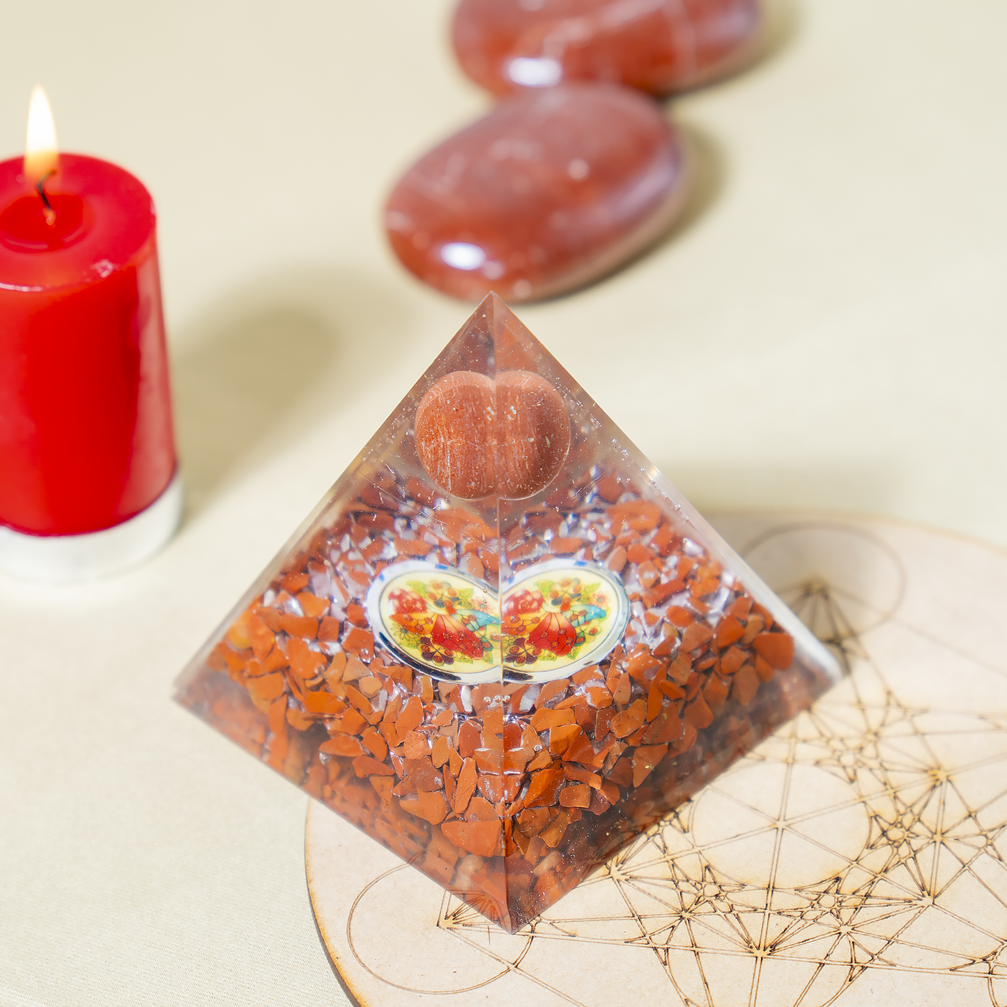 Orgone Pyramid | Red Jasper Pyramid | Crystal Energy Pyramid