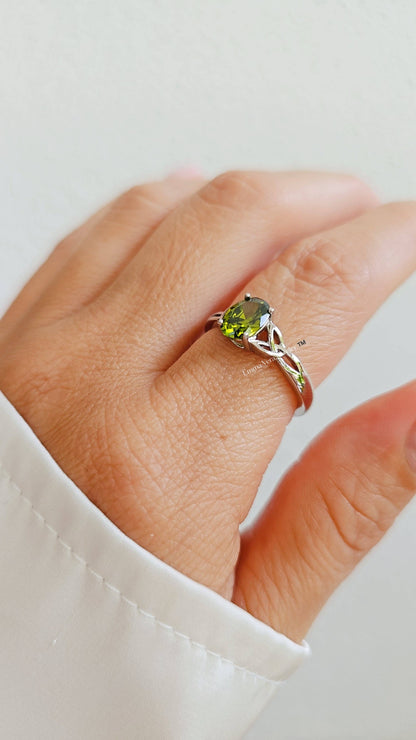 Sterling Silver Peridot Celtic Ring