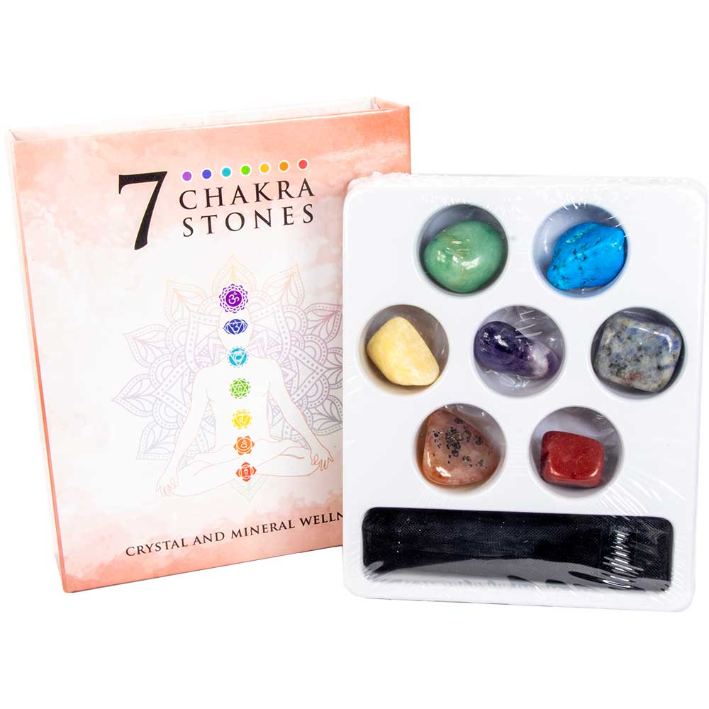 7 Chakra Stone Meditation Kit w/ Gift Box (Each)