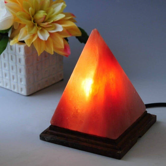 Pyramid Himalayan Salt Lamp (6–9 lb) W/ Bulb & Dimmer Cord