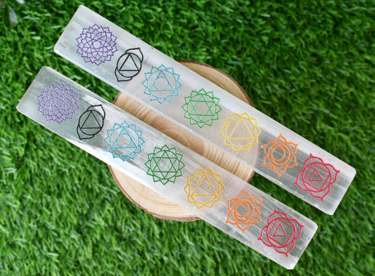 6inches Selenite Charging Plate, Seven Chakra Selenite Plate