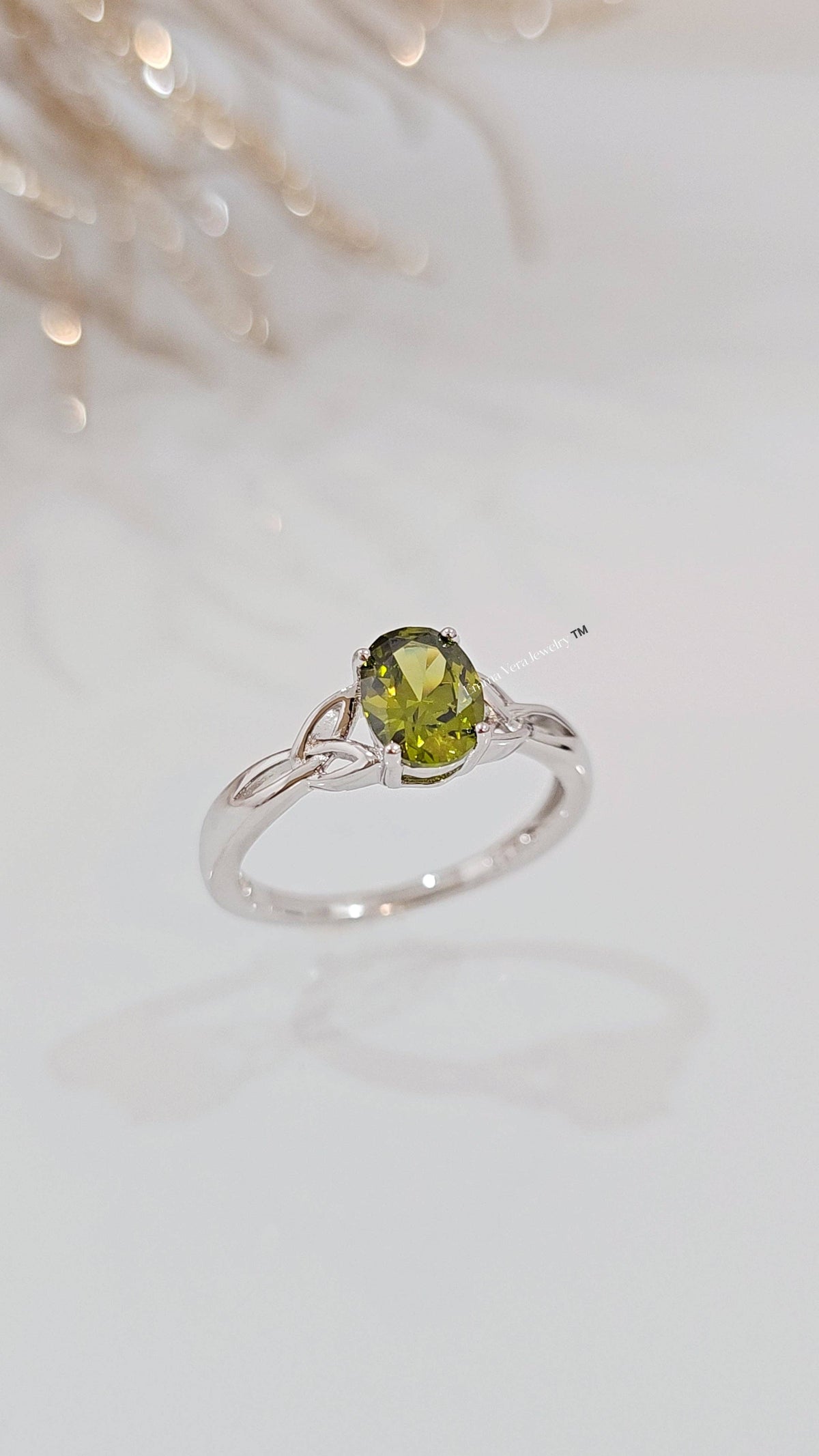 Sterling Silver Peridot Celtic Ring