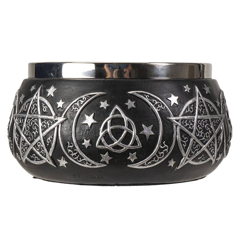 Triple Moon Resin Smudge Ritual Offering Bowl