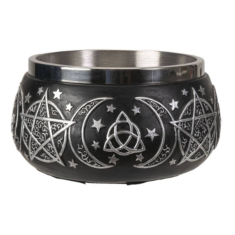 Triple Moon Resin Smudge Ritual Offering Bowl
