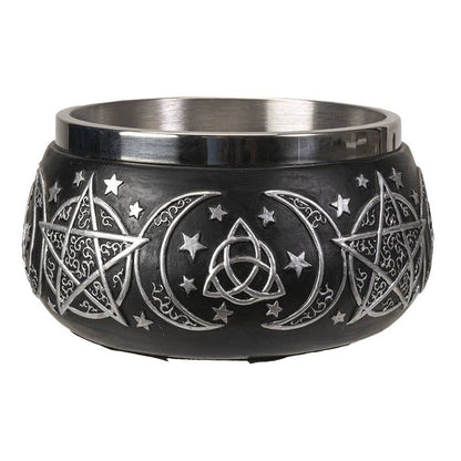 Triple Moon Resin Smudge Ritual Offering Bowl