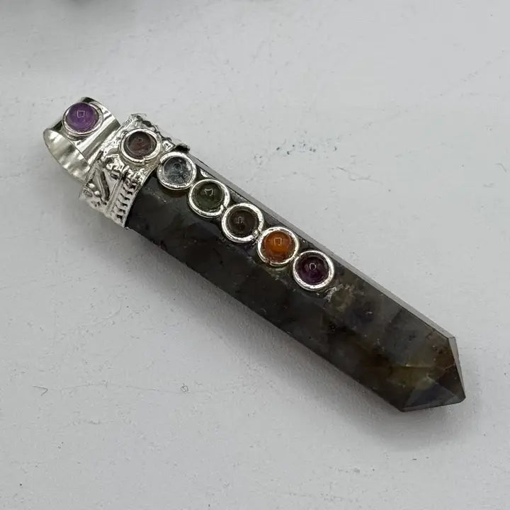Pencil Pendant Gemstone Necklace