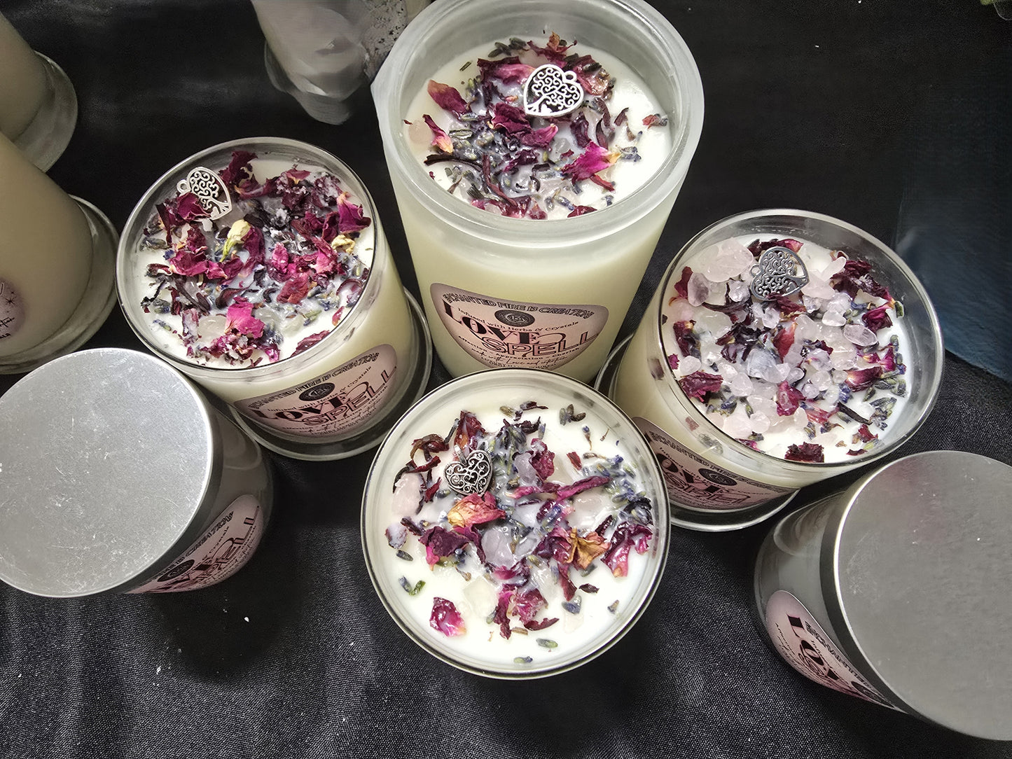 Wickless, Hand Poured, Organic, Soy, Candle~ Love Spell