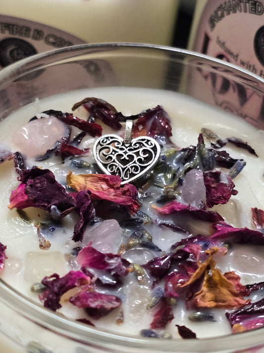 Wickless, Hand Poured, Organic, Soy, Candle~ Love Spell