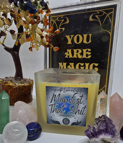 Wickless, Hand Poured, Organic, Soy, Candle~ Manifest That Shit