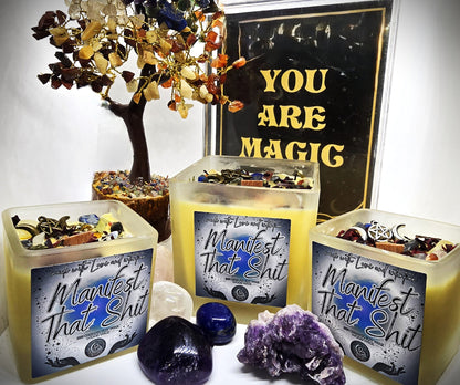 Wickless, Hand Poured, Organic, Soy, Candle~ Manifest That Shit