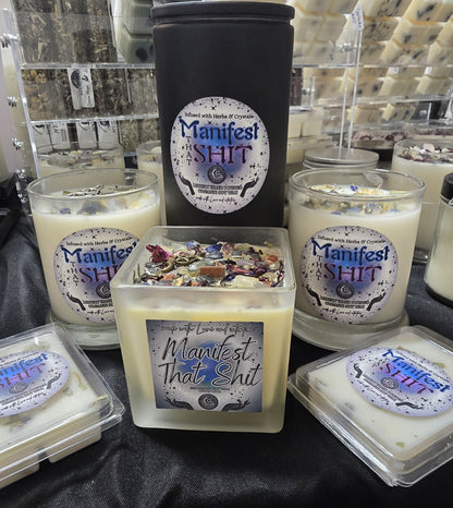Wickless, Hand Poured, Organic, Soy, Candle~ Manifest That Shit