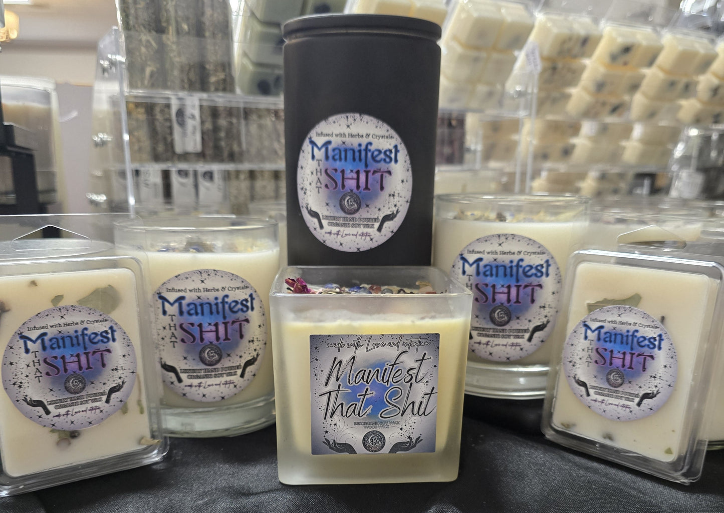 Wickless, Hand Poured, Organic, Soy, Candle~ Manifest That Shit