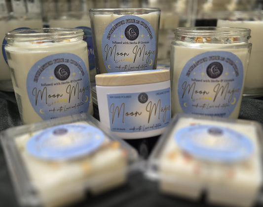 Wickless, Hand Poured, Organic, Soy, Candle~ Moon Magic