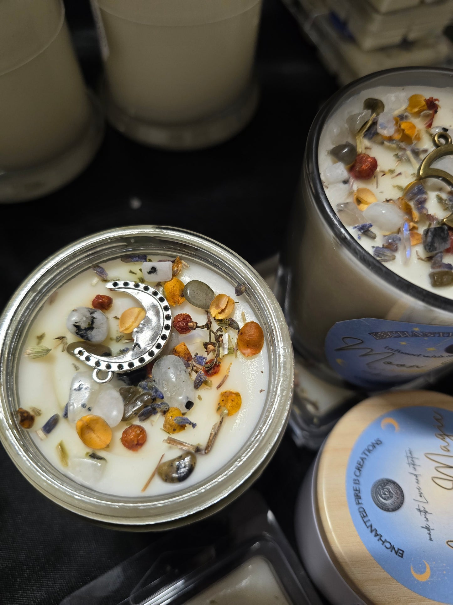 Wickless, Hand Poured, Organic, Soy, Candle~ Moon Magic