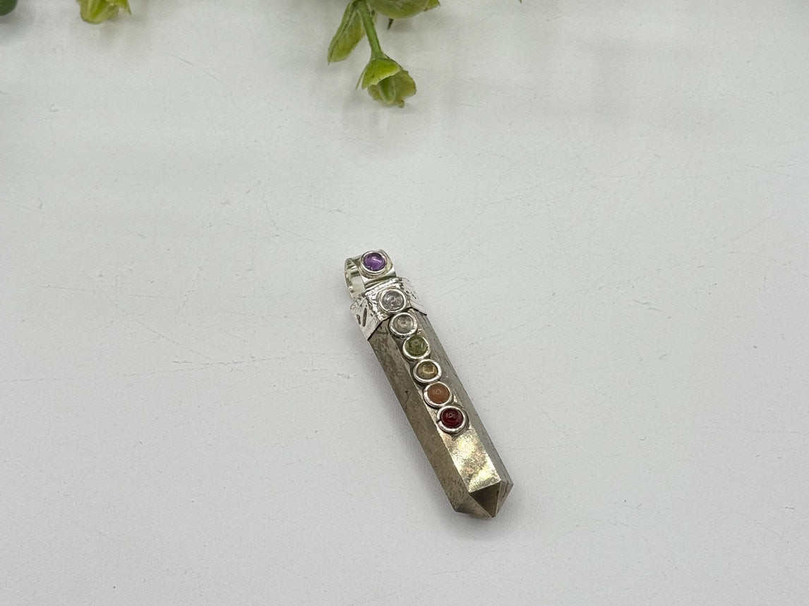 Pencil Pendant Gemstone Necklace