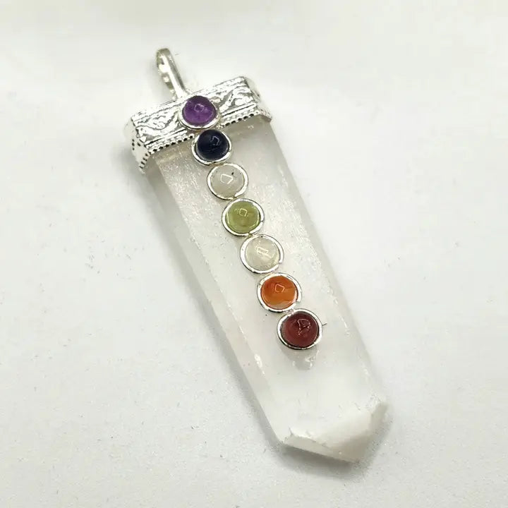Pencil Pendant Gemstone Necklace