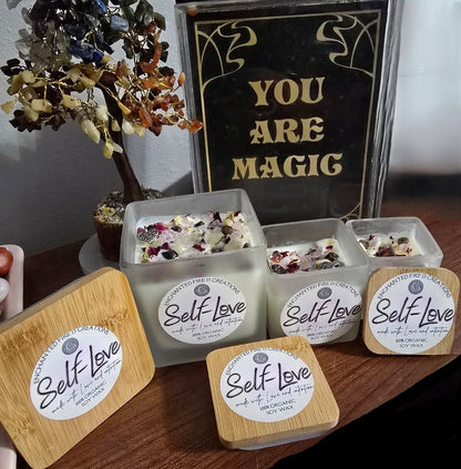 Wickless, Hand Poured, Organic, Soy, Candle~ Self-Love