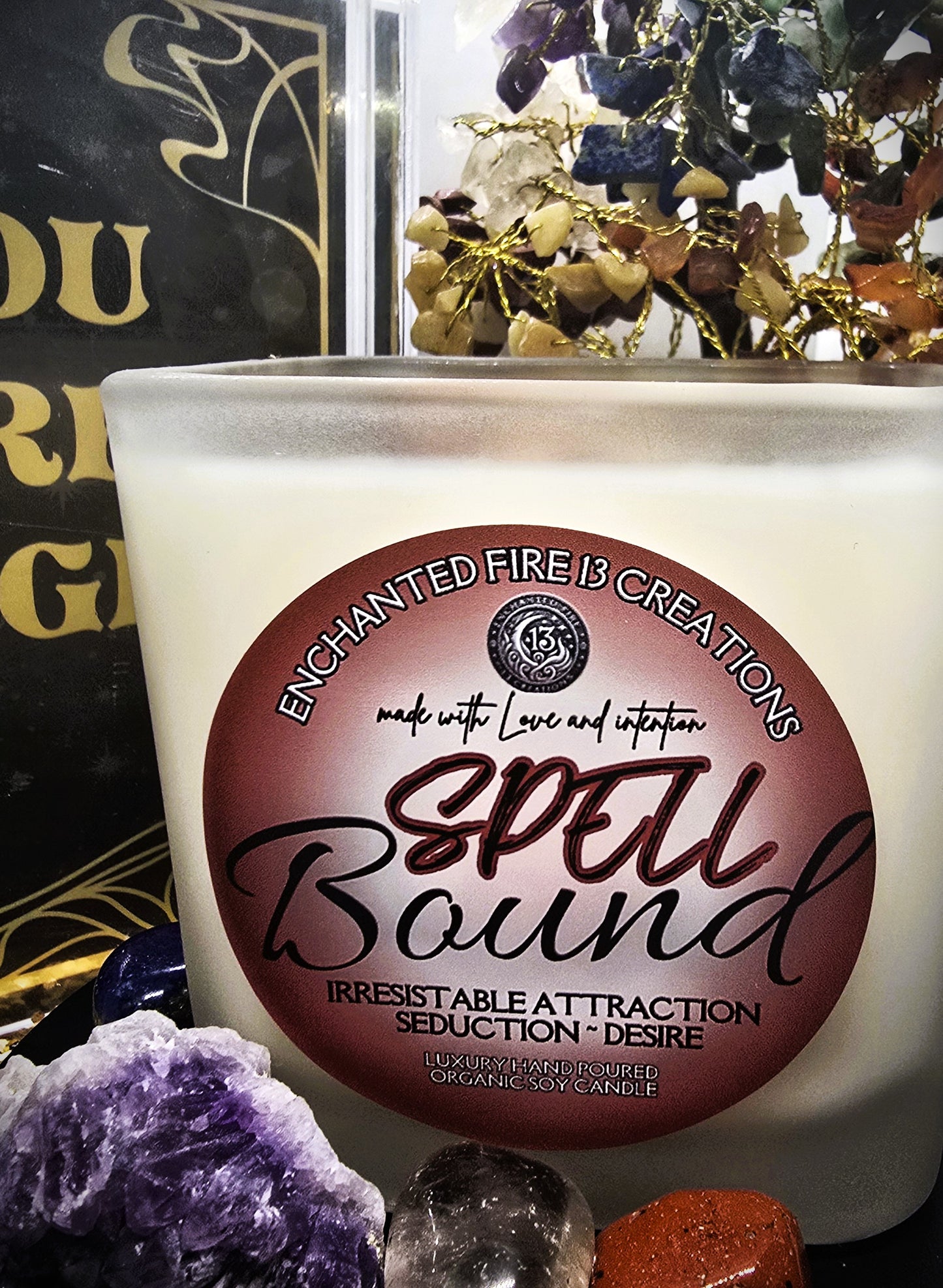 Wickless, Hand Poured, Organic, Soy, Candle~ Spell Bound